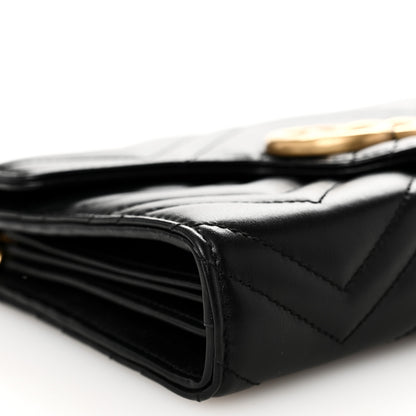Gucci Calfskin Matelasse GG Marmont Chain Wallet Black 9 of 11