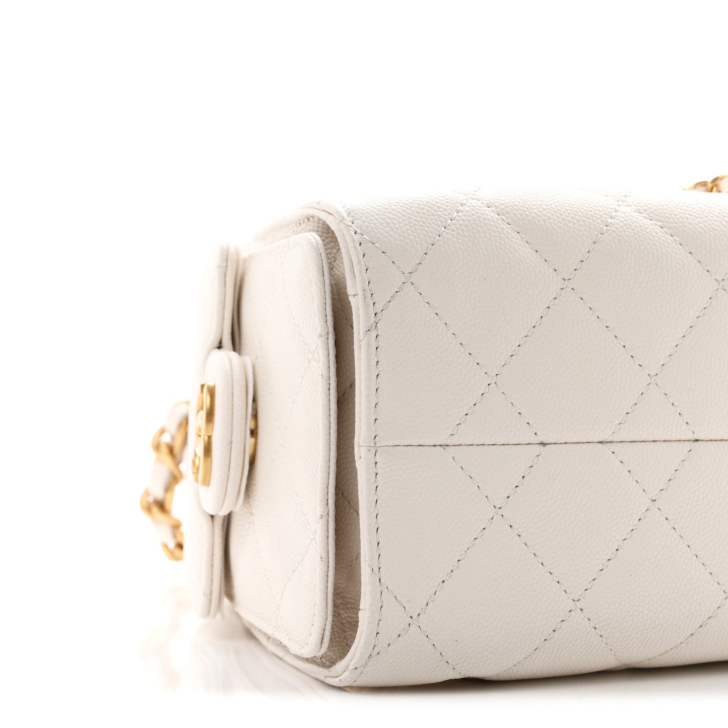 Caviar Quilted Mini Chanel 25 Handbag White