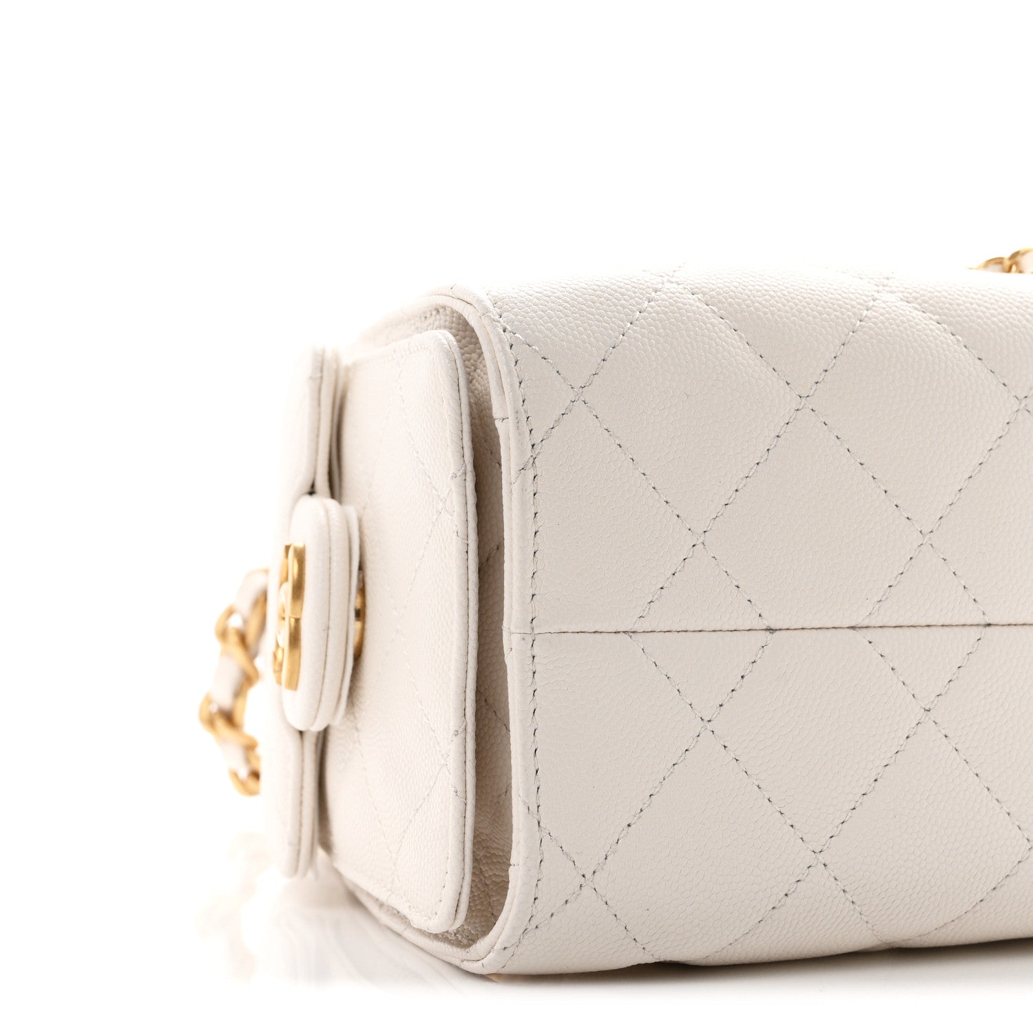 Chanel Caviar Quilted Mini Chanel 25 Handbag White 9 of 11