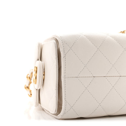 Chanel Caviar Quilted Mini Chanel 25 Handbag White 9 of 11