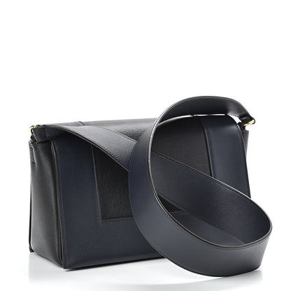 Celine Shiny Smooth Calfskin Medium Frame Shoulder Bag Black Navy 3 of 14