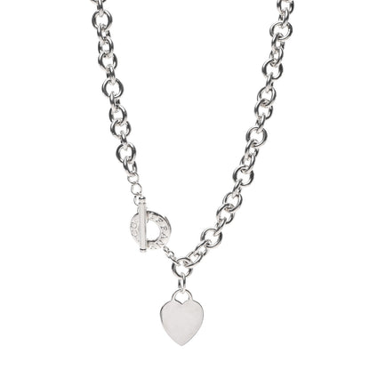 Tiffany Sterling Silver Heart Tag Toggle Necklace 1 of 4