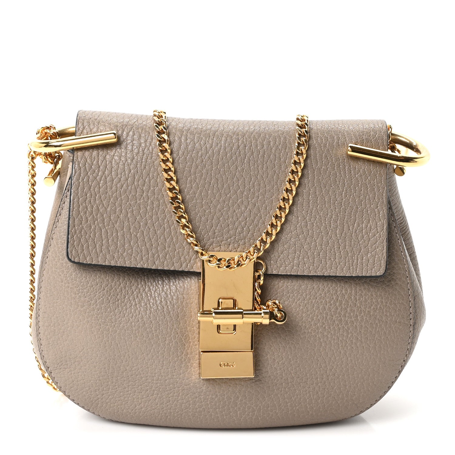 Chloe Grained Lambskin Mini Drew Shoulder Bag Motty Grey 1 of 10
