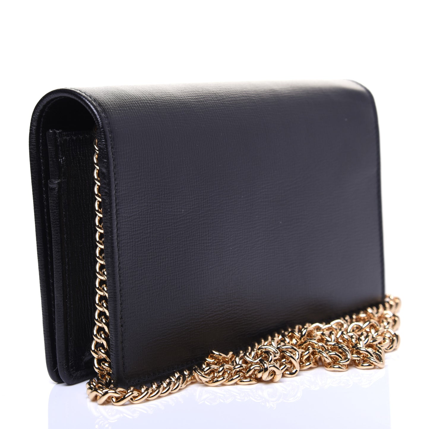 Azalea Calfskin Marina Chain Wallet Black