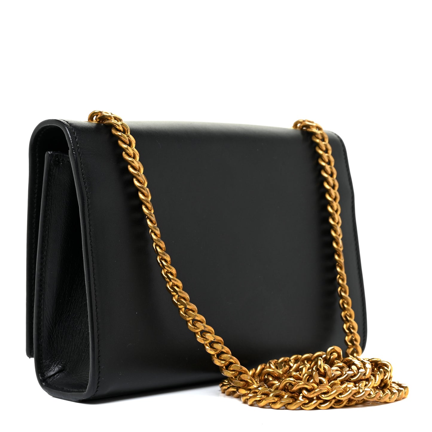 Calfskin Small Classic Monogram Kate Tassel Satchel Black