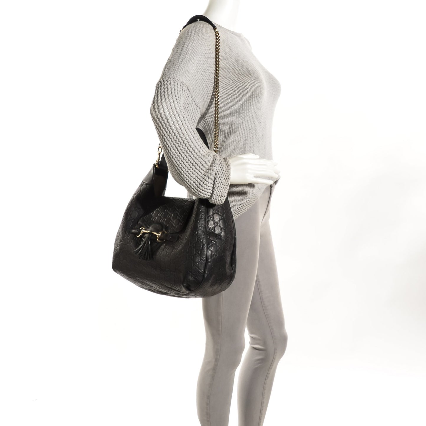 Guccissima Medium Emily Hobo Black