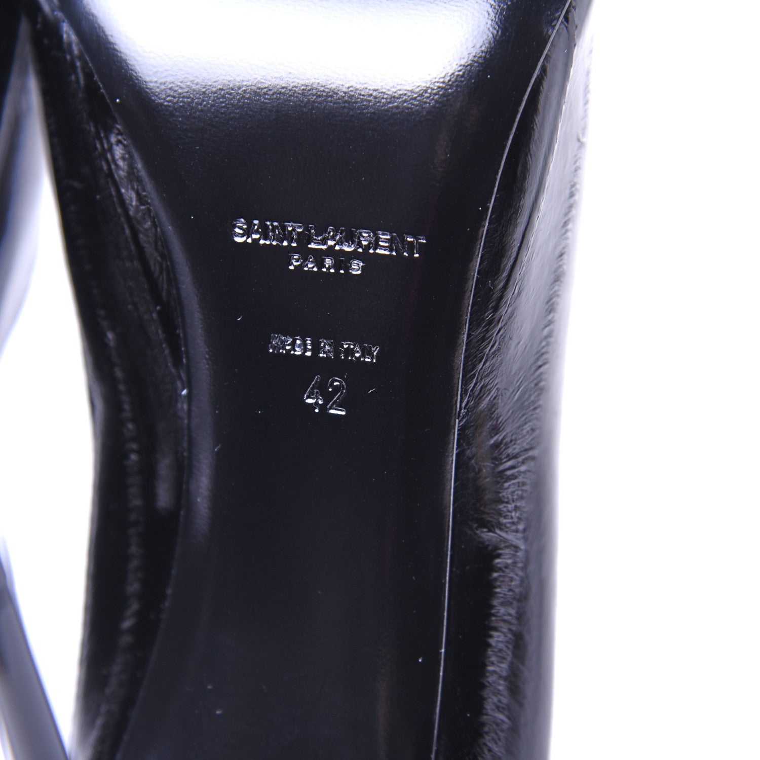 Saint Laurent Shiny Eel Teddy High Vamp 105 Pumps 42 Black 10 of 14