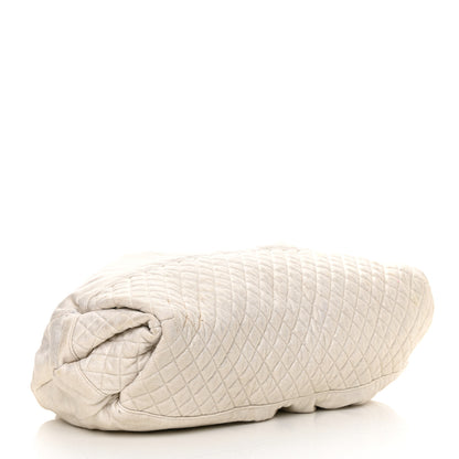 Chanel Metallic Jersey Quilted Melrose Cabas Light Beige 4 of 13