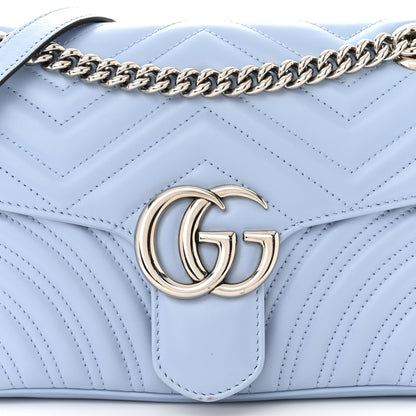 Gucci Calfskin Matelasse Small GG Marmont Shoulder Bag Porcelain Light Blue 8 of 12