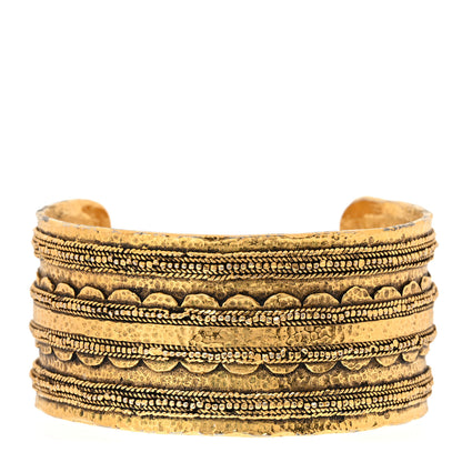 Chanel Metal Textured Cuff Gold 1 of 4