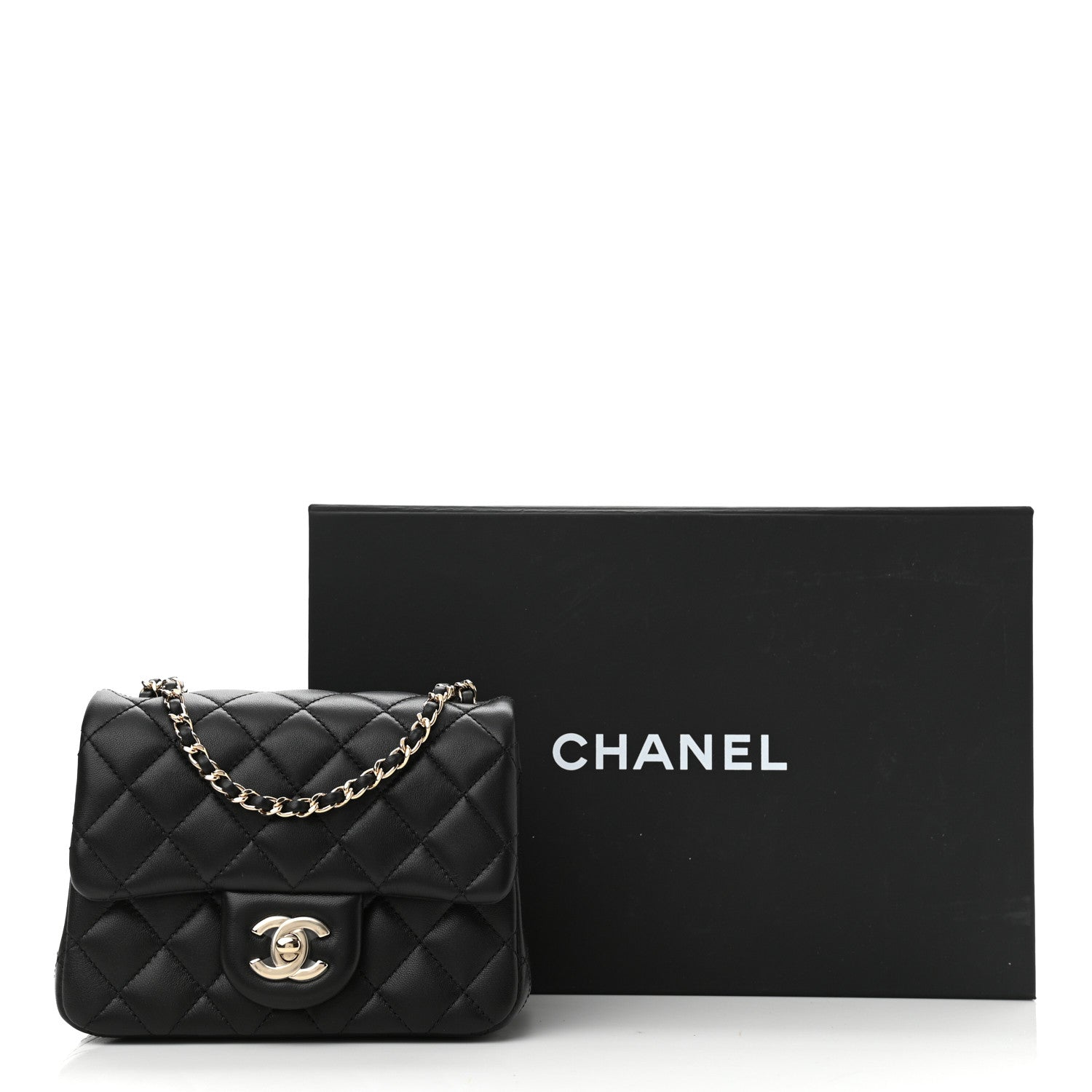 Chanel Lambskin Quilted Enamel Mini Pearl Crush Flap Black 11 of 11