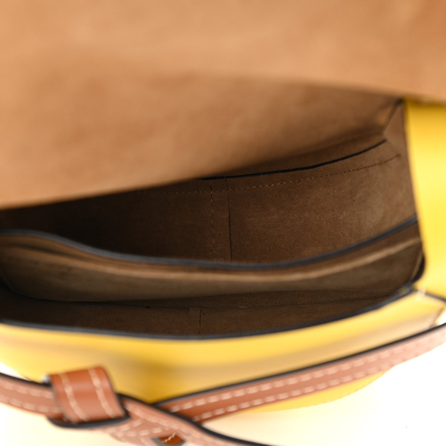 Calfskin Small Gate Crossbody Bag Mocca Yellow Pecan