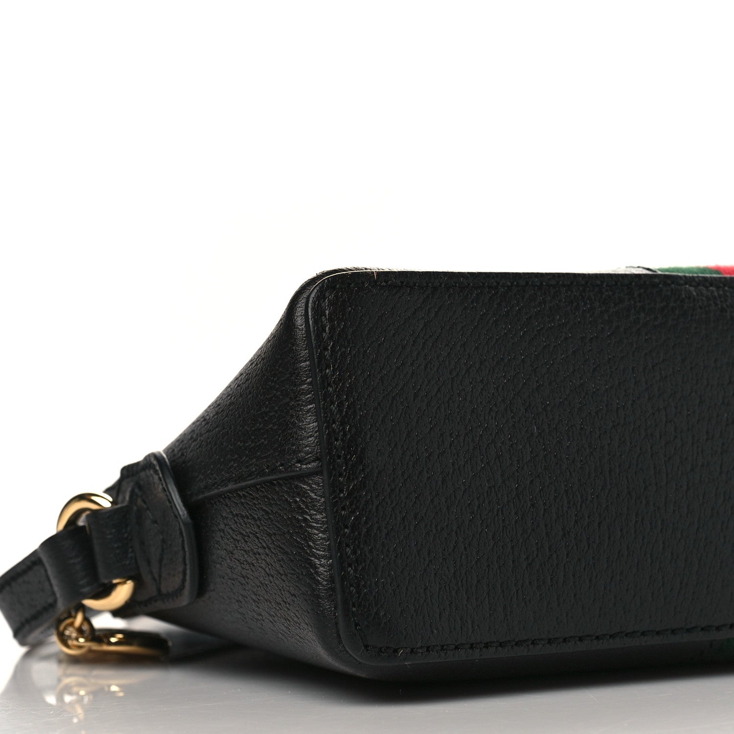 Gucci Calfskin GG Web Small Ophidia Dome Shoulder Bag Black 8 of 9