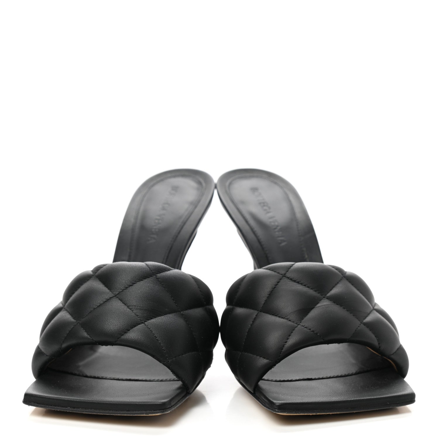 Bottega Veneta Nappa Matelasse Padded Mule Sandals 38.5 Black 2 of 8