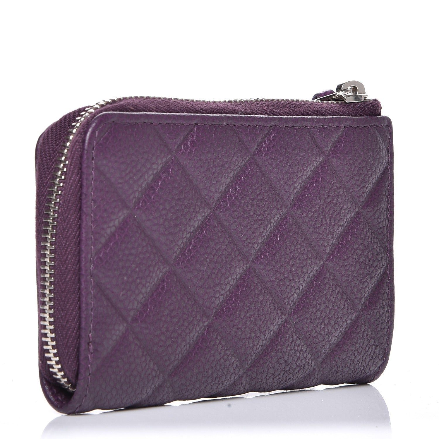 Chanel Caviar Quilted Diamond CC Key Holder Case Purple 3 of 7