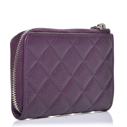 Chanel Caviar Quilted Diamond CC Key Holder Case Purple 3 of 7