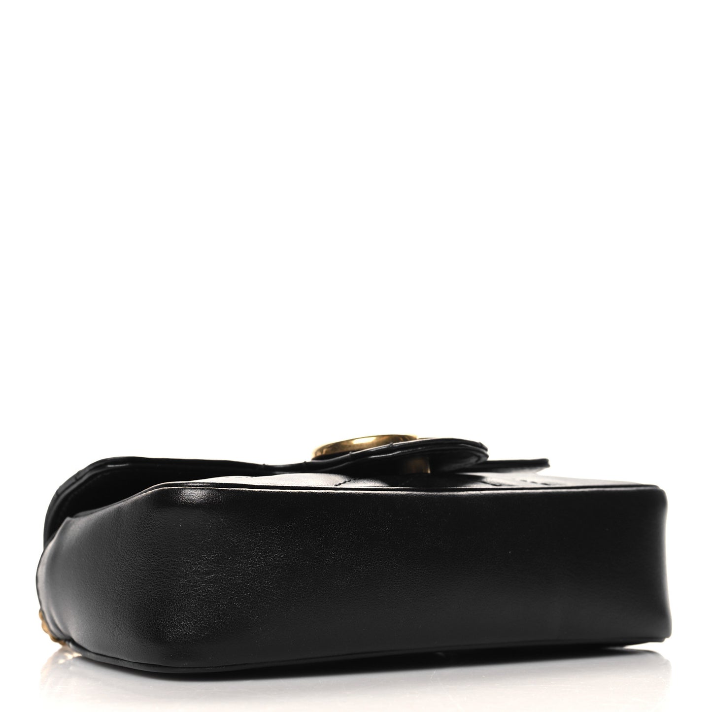 Calfskin Matelasse Super Mini GG Marmont Shoulder Bag Black