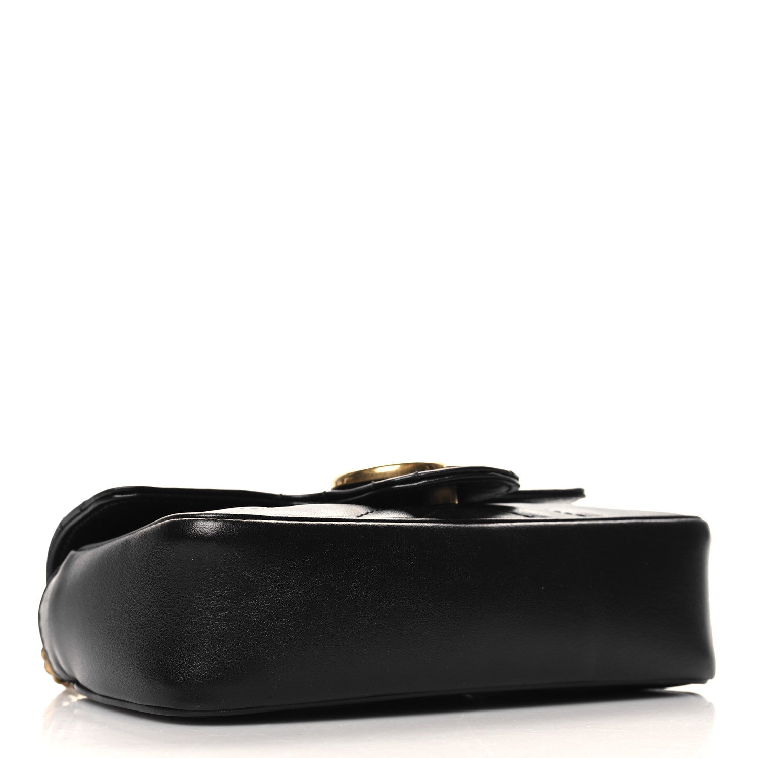Gucci Calfskin Matelasse Super Mini GG Marmont Shoulder Bag Black 4 of 11