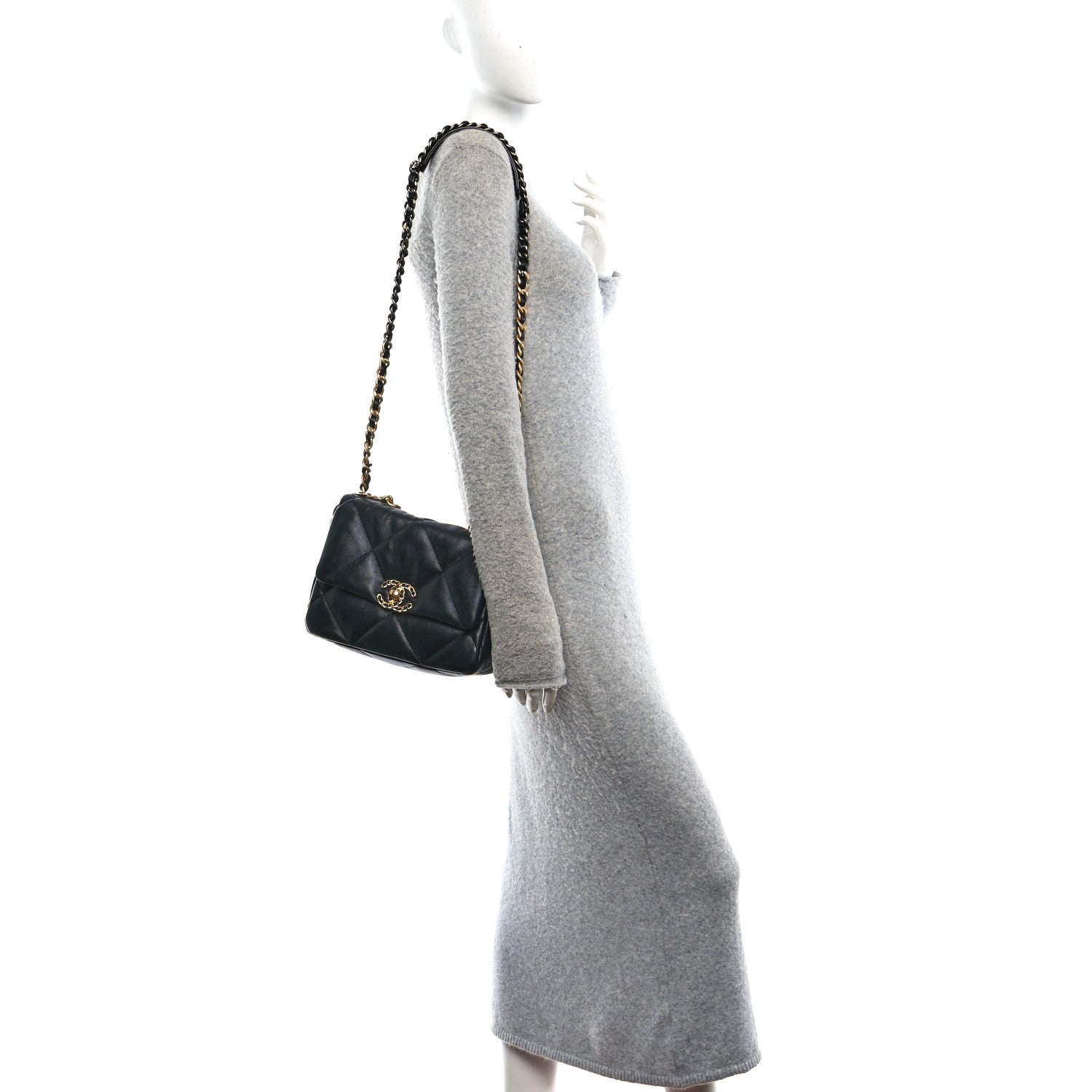 Chanel Lambskin Quilted Medium Chanel 19 Flap Black 2 of 11