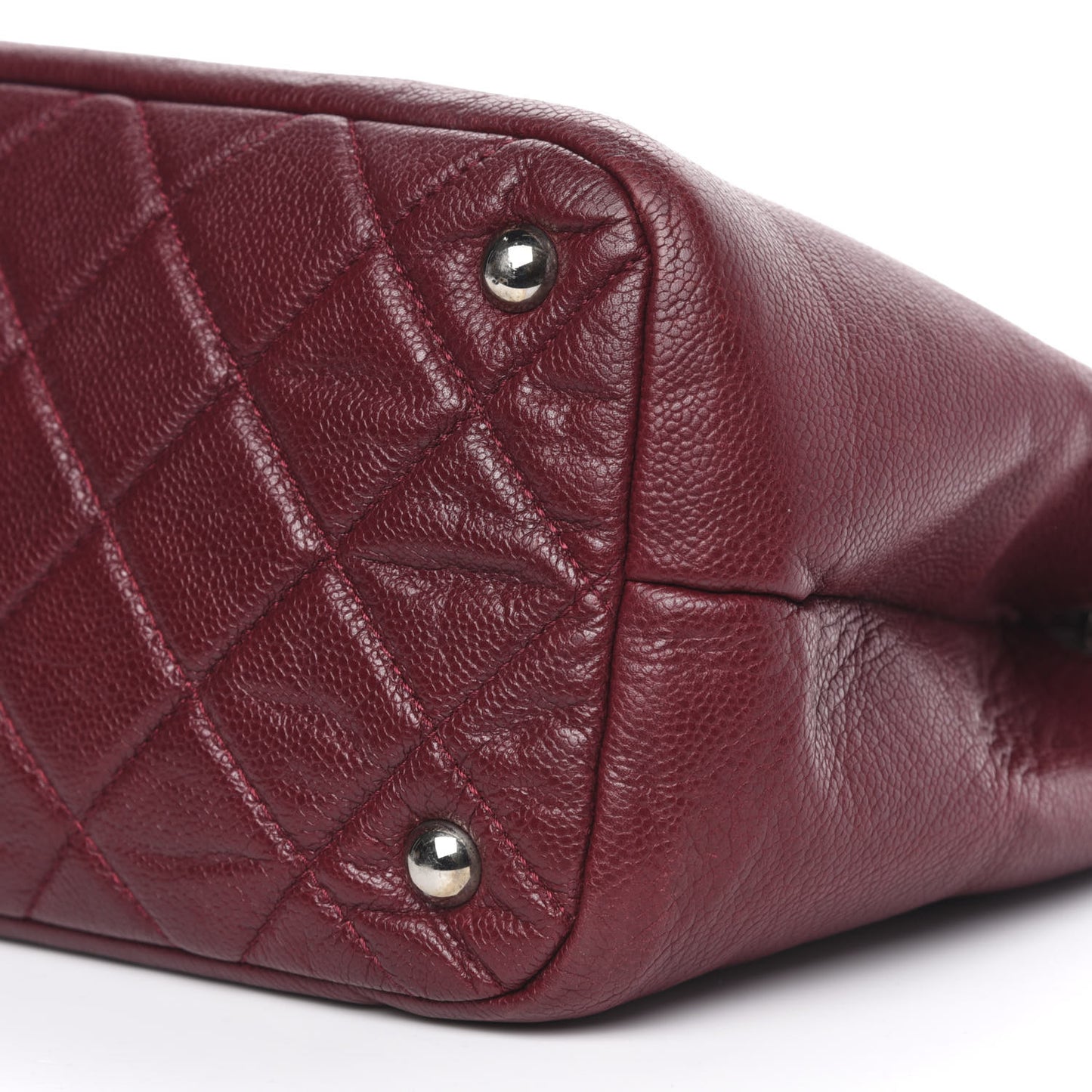 Caviar Quilted Timeless CC Soft Tote Dark Red