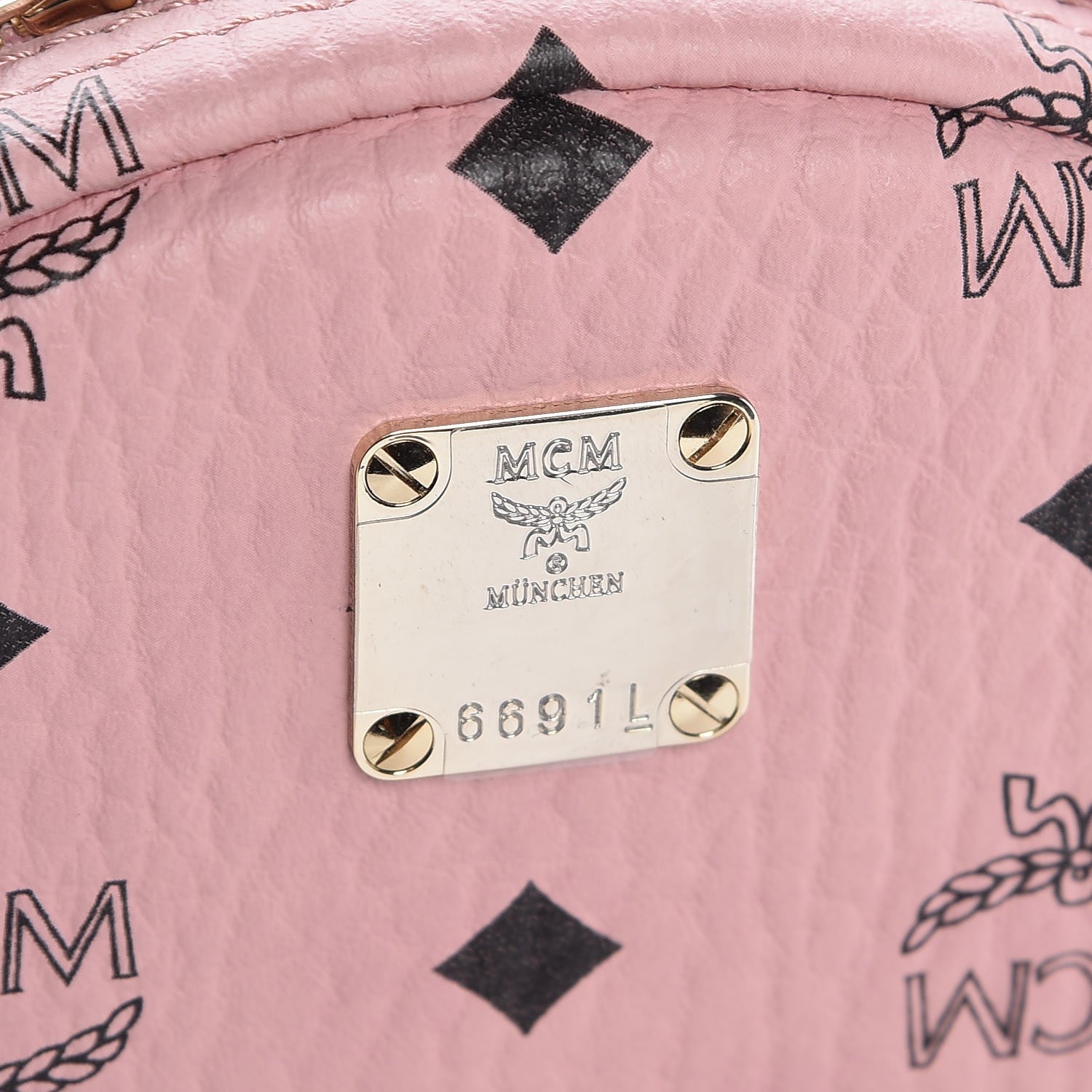 MCM Visetos Side Stud Mini Stark Backpack Pink 9 of 9