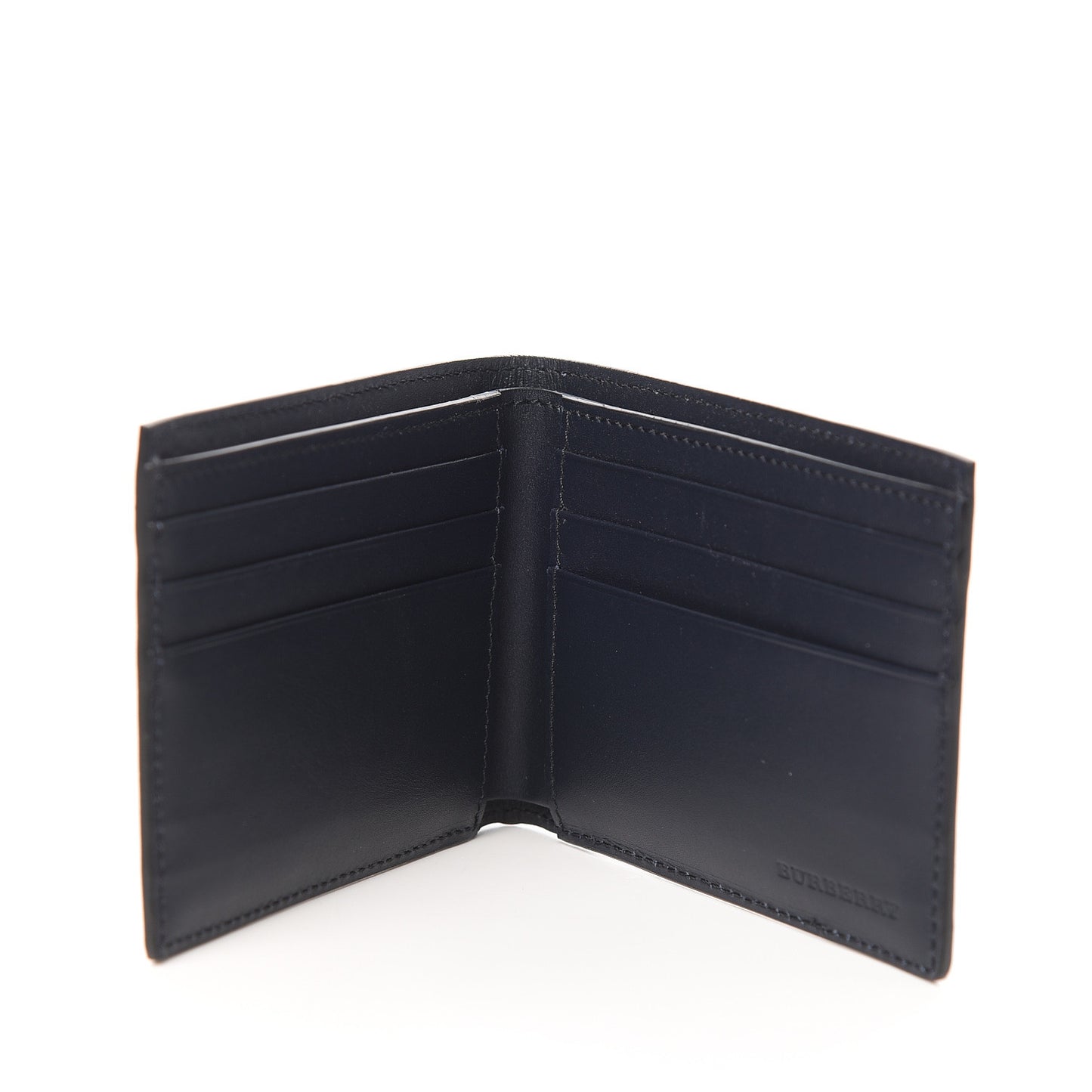 Calfskin Seaside Print BBi-Fold Wallet Bright Navy
