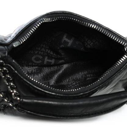 Chanel Lambskin Square Quilted Chain Fringe Pochette Black 6 of 8