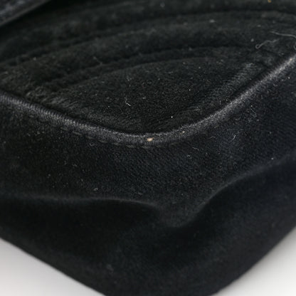 Gucci Velvet Matelasse Mini GG Marmont Shoulder Bag Black 13 of 13