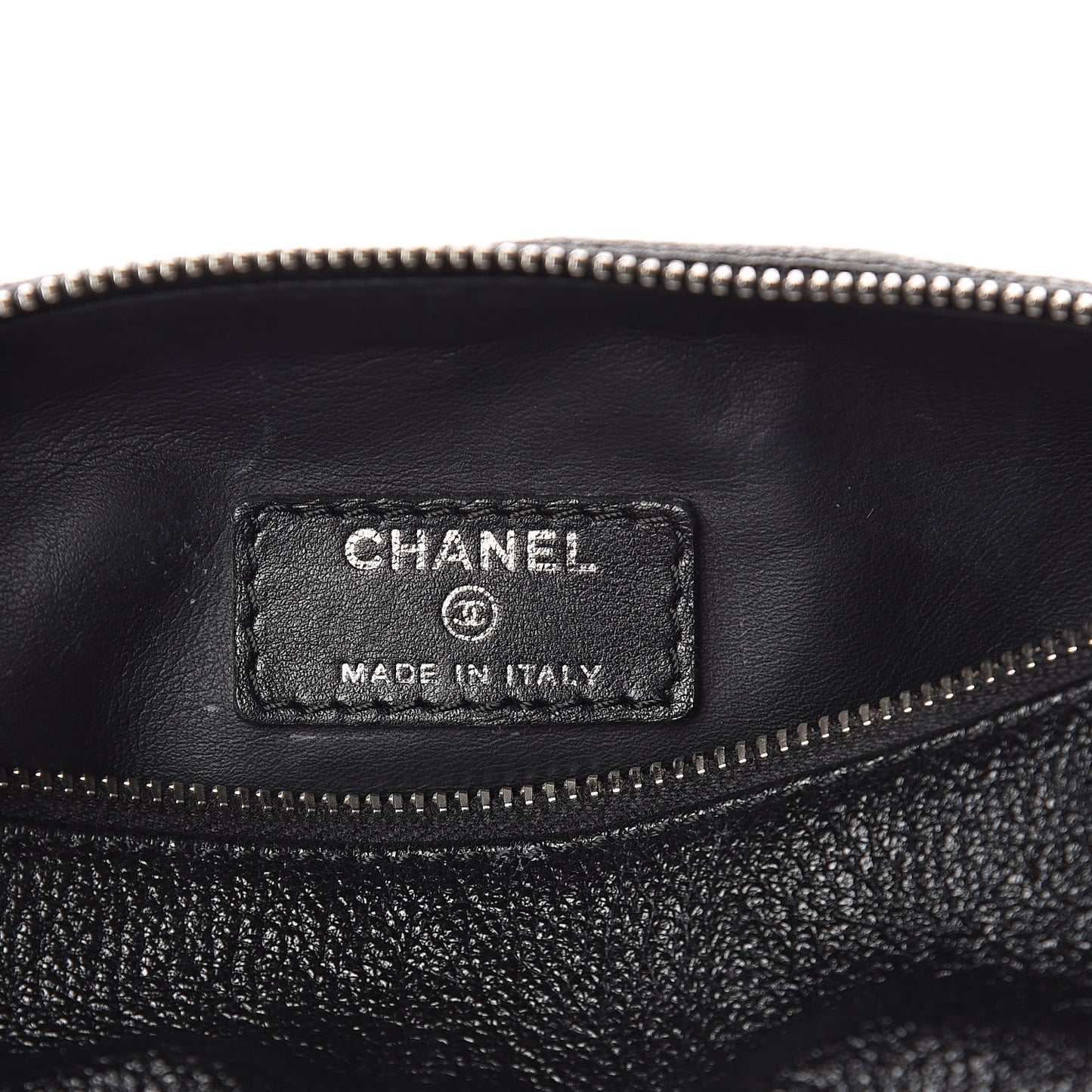 Calfskin Logo Cosmetic Case Black