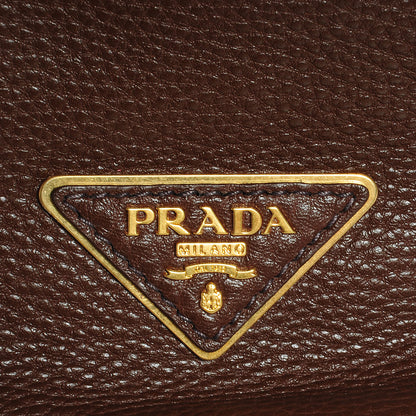 Prada Vitello Daino Zipper Hobo Bruciato 10 of 16