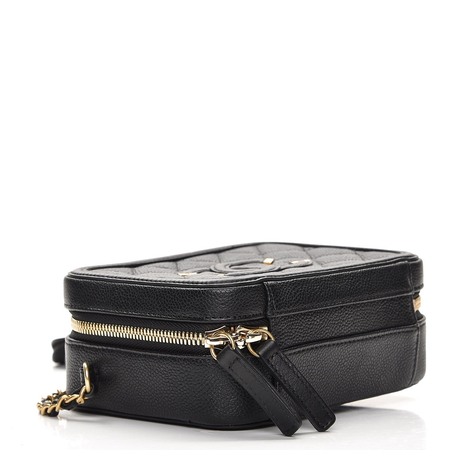 Chanel Caviar Quilted Small CC Filigree Vanity Case Black 6 of 10
