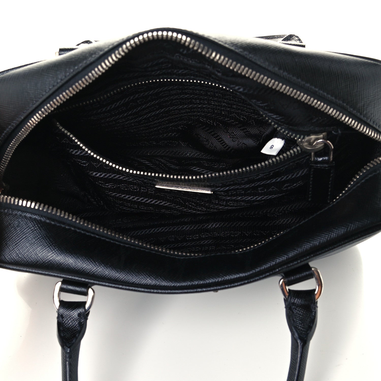 Prada Saffiano Lux Petite Bowler Black 5 of 11