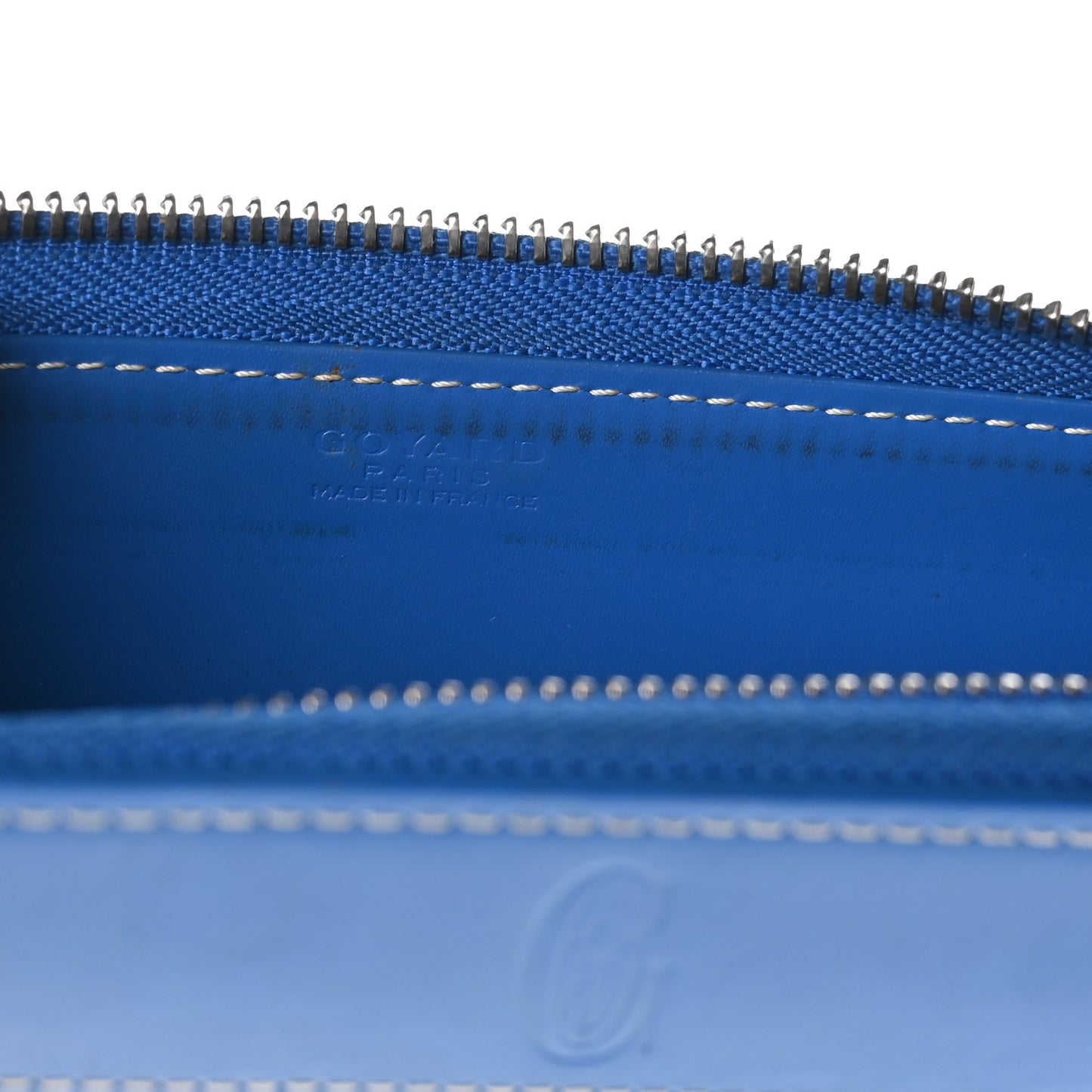 Goyardine Matignon Zip Around GM Wallet Sky Blue