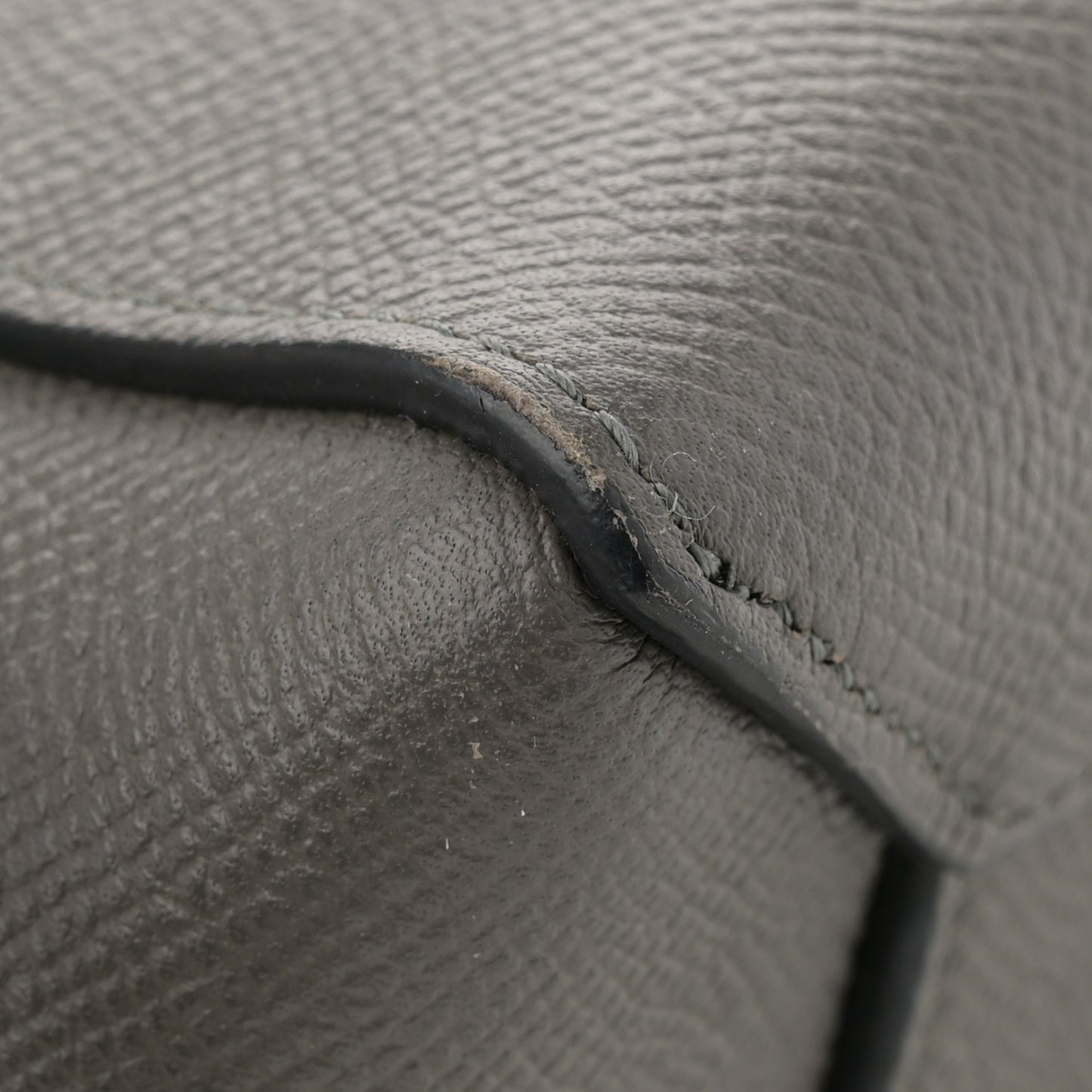 Grained Calfskin Micro Belt Bag Grey