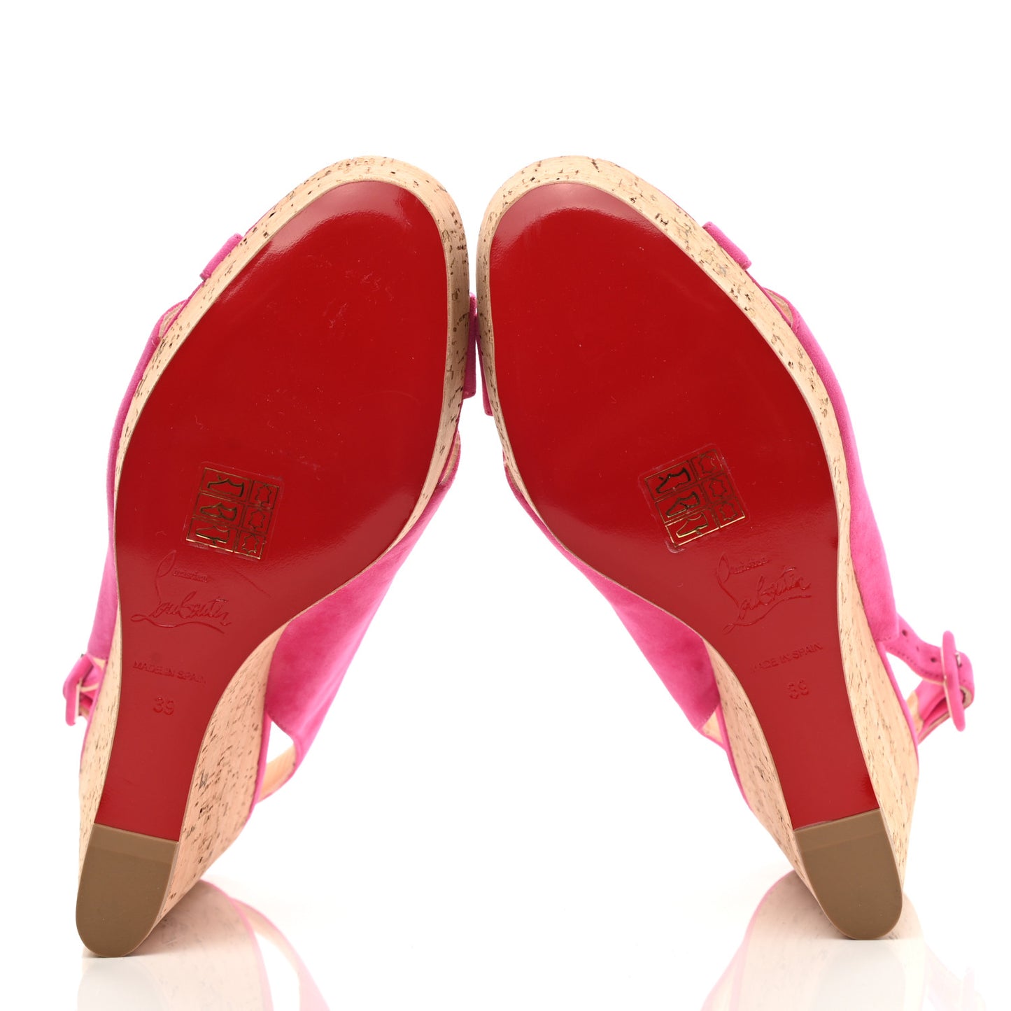 Suede Cork Reine De Liege 120 Wedges 39 Pink Natural