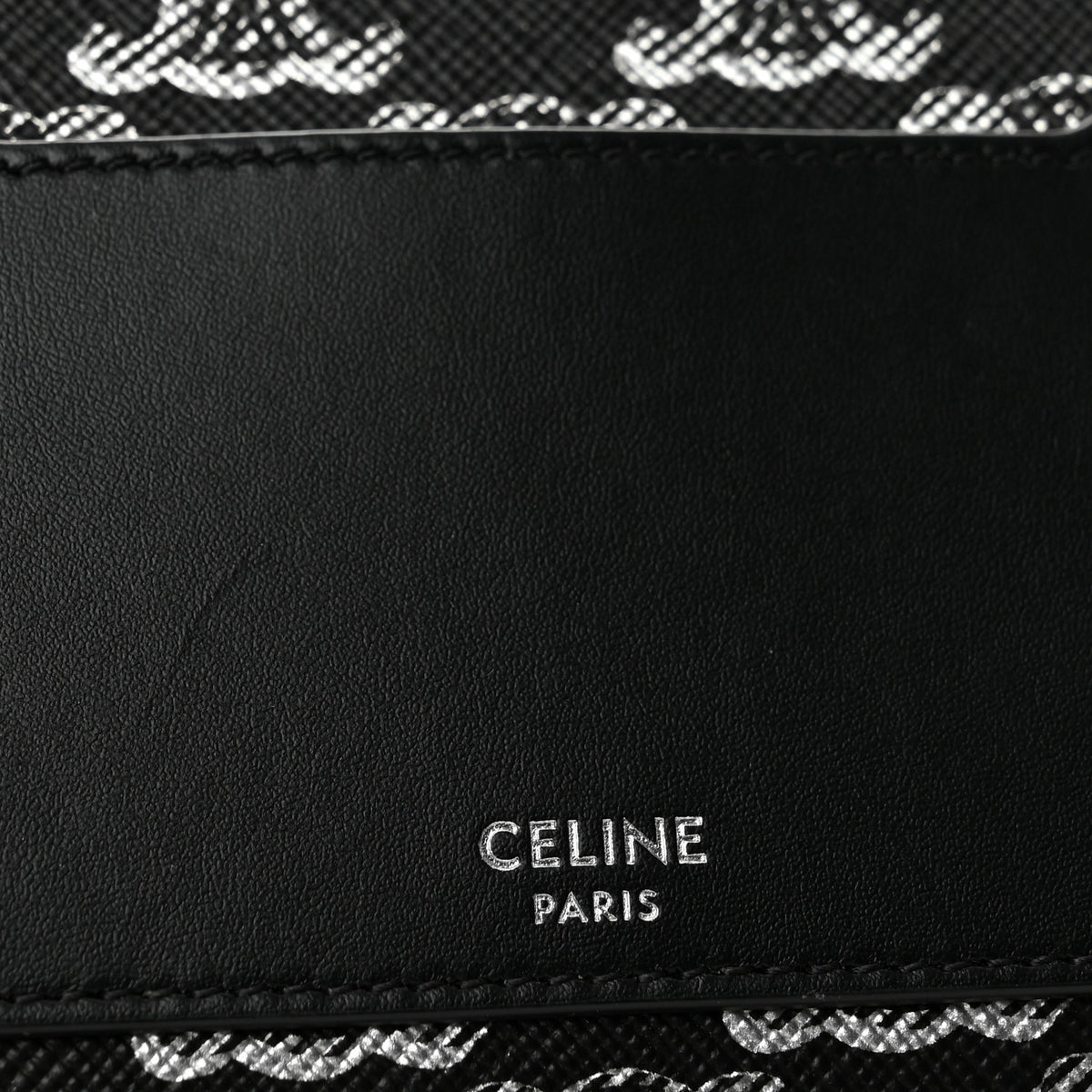Celine Triomphe Canvas Horizontal Pouch Silver Black 6 of 14