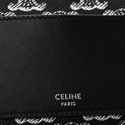 Celine Triomphe Canvas Horizontal Pouch Silver Black 6 of 14