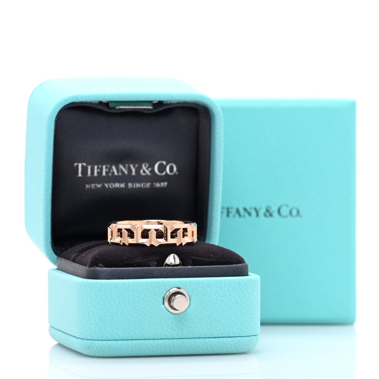 Tiffany 18K Rose Gold T True Wide Ring 63 10.25 5 of 5