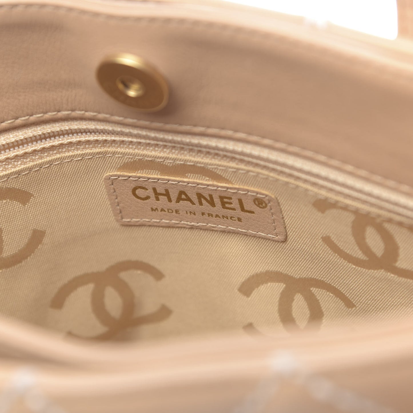 Calfskin Wild Stitch Tote Beige