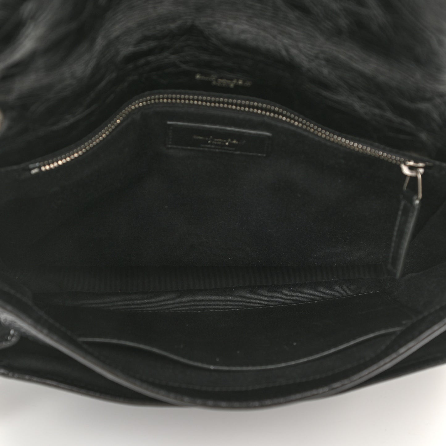 Crinkled Calfskin Matelasse Monogram Medium Niki Chain Satchel Black