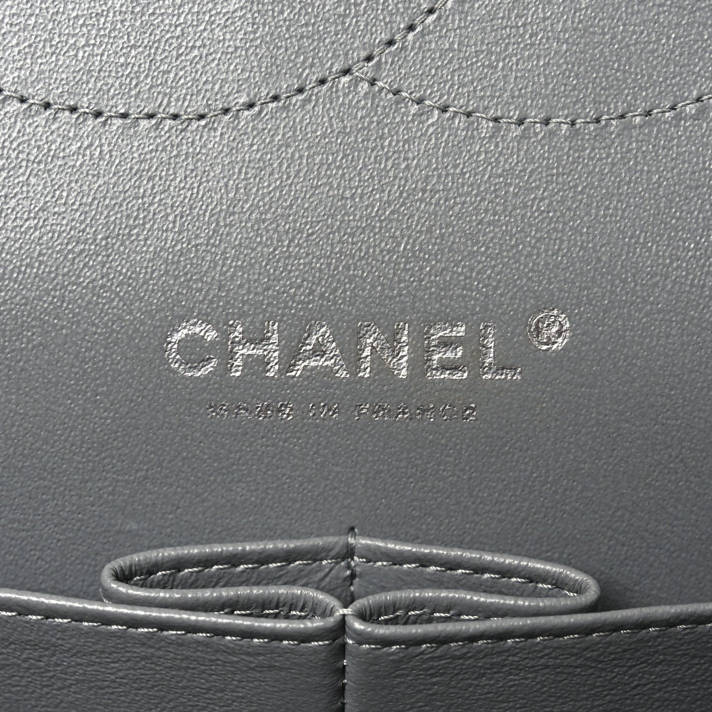 Caviar Quilted Jumbo Double Flap Dark Grey