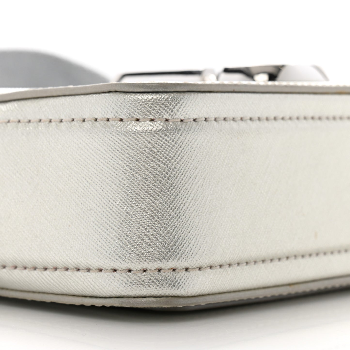 Saffiano Small Snapshot Camera Bag Silver