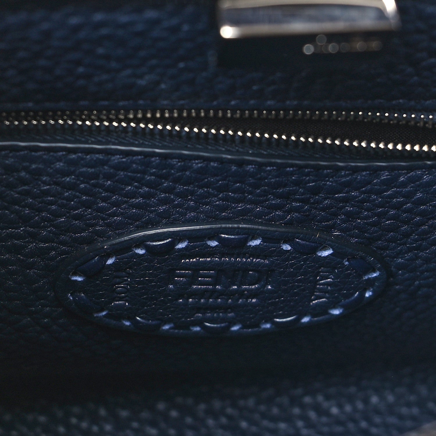 Fendi Cuoio Roma Sellerissima Nappa Sintetica Tape Stitch Mini Peekaboo Notte 6 of 9