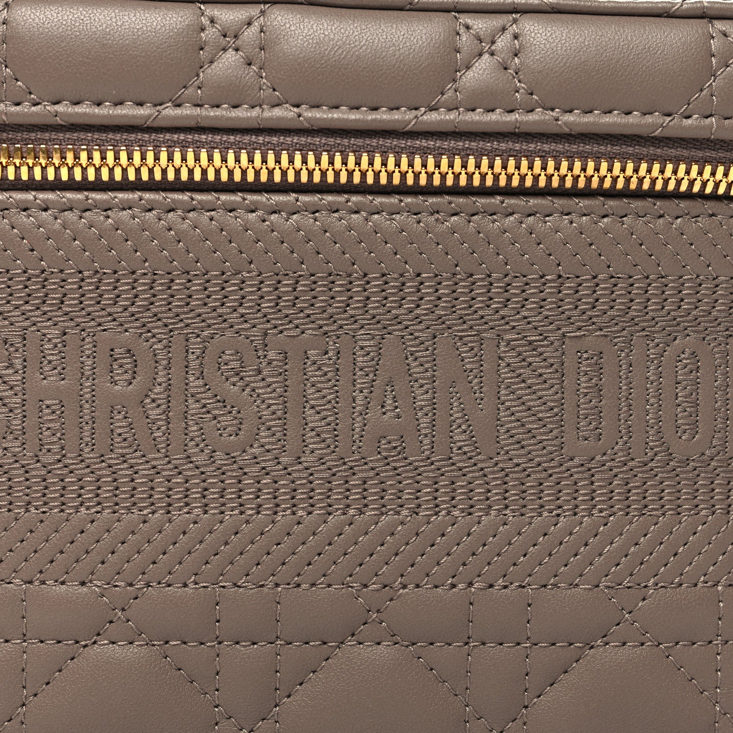 Christian Dior Lambskin Cannage Small Diortravel Vanity Case Warm Taupe 7 of 9