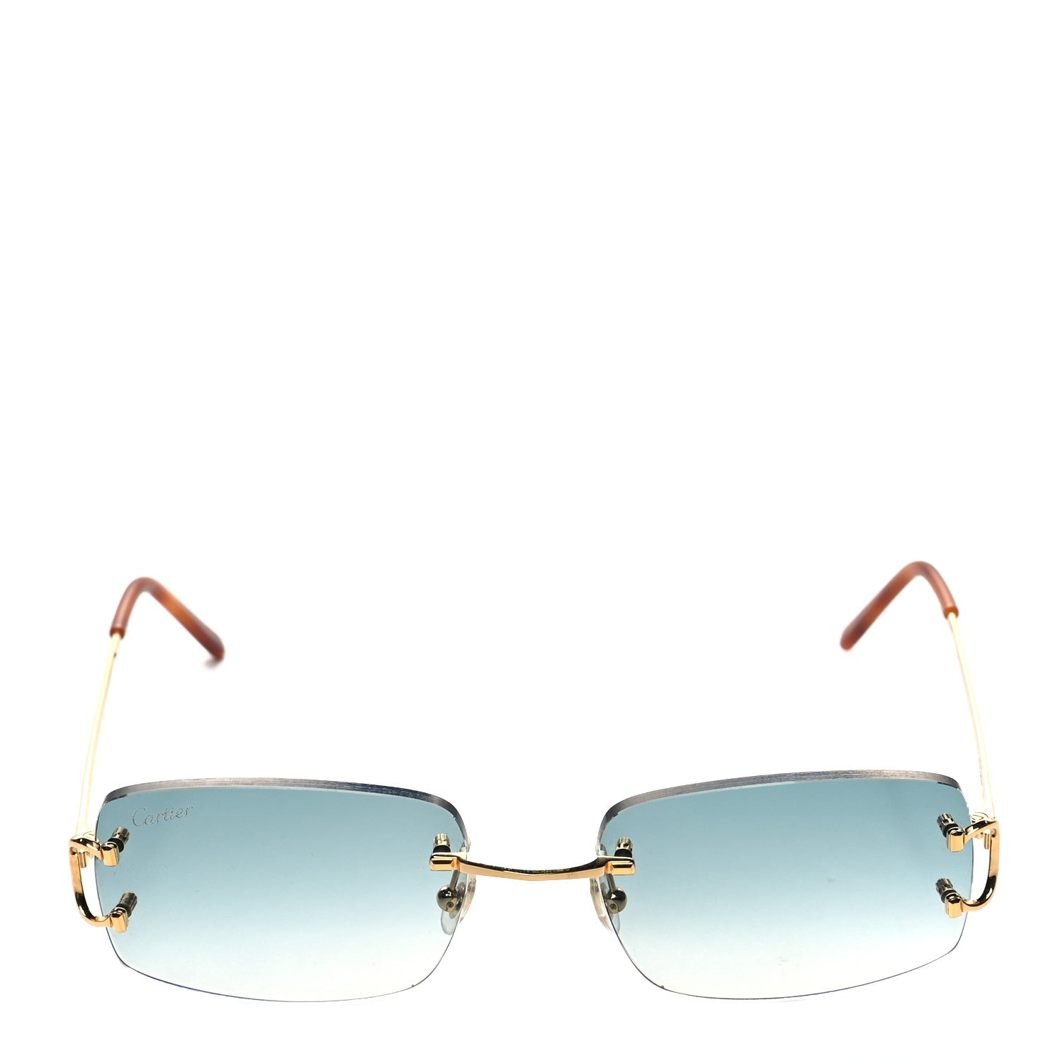 Cartier Metal C Decor 140 Square Sunglasses Gold Blue 2 of 8