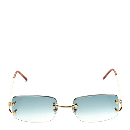 Cartier Metal C Decor 140 Square Sunglasses Gold Blue 2 of 8