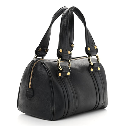 MCM Grained Calfskin Studded Boston Bag Black 3 of 11