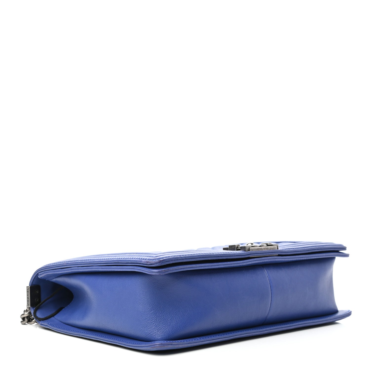 Chanel Grained Calfskin Quilted Large Boy Flap Blue 4 of 9