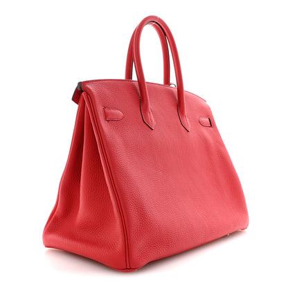 Hermes Taurillon Clemence BIRKIN 35 Rouge Casaque 3 of 13