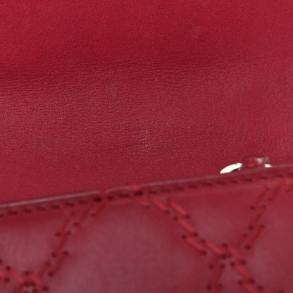 Chanel Calfskin Double Stitch Hamptons Large Gusset Flap Wallet Red 11 of 12